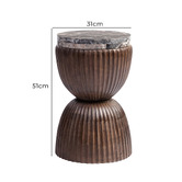 The Decor Store Nath Mango Wood &amp; Indian Marble Side Table