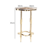 The Decor Store Thorne Iron &amp; Indian Marble Side Table