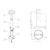 Emroware Satin Wall Mounted Adjustable Door Stop