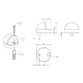 Emroware Satin Half Moon Door Stop with Base