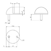 Emroware Architectural Half Moon Stainless Steel Door Stop