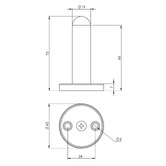 Emroware Architectural 75mm Wall/Door Mount Door Stop