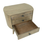 Rita Home Monah 3 Drawer Acacia Wood Bedside Table