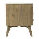 Rita Home Monah 3 Drawer Acacia Wood Bedside Table