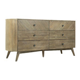 Rita Home Monah 6 Drawer Acacia Wood Chest