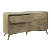 Rita Home Monah 6 Drawer Acacia Wood Chest