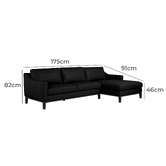 Rita Home Irwin 3 Seater Leather Sofa with Right Chaise