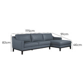 Rita Home Irwin 3 Seater Leather Sofa with Right Chaise