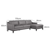 Rita Home Irwin 3 Seater Leather Sofa with Right Chaise