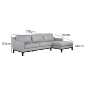 Rita Home Irwin 3 Seater Leather Sofa with Right Chaise