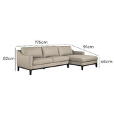 Rita Home Irwin 3 Seater Leather Sofa with Right Chaise