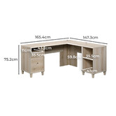 South West Living Light Timber Walter L-Shaped Desk