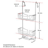 Waygrove Bathware 3 Tier Venus Metal Over The Door Shower Caddy