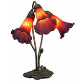 Tiffany Pieces Lily Three Branch Gooseneck Tiffany Table Lamp