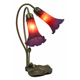 Tiffany Pieces Lily Frosted Glass Gooseneck 2 Light Table Lamp