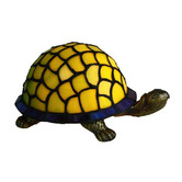Tiffany Pieces Leadlight Turtle Table Lamp in Green