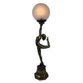 Tiffany Pieces Pointe Art Decor Crackle Glass Table Lamp