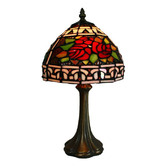 Tiffany Pieces Ruby Rose Leadlight Table Lamp