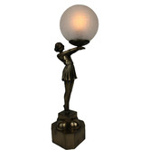 Tiffany Pieces Vela Crackled Ball Frosted Glass Table Lamp