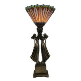 Tiffany Pieces Twins Stained Glass Tiffany Torchiere Table Lamp