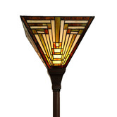 Tiffany Pieces Square Geometric Leadlight Uplight Floor Lamp