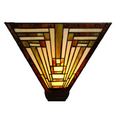 Tiffany Pieces Square Geometric Leadlight Uplight Floor Lamp