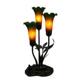 Tiffany Pieces Lily Frosted Glass Gooseneck 3 Light Table Lamp