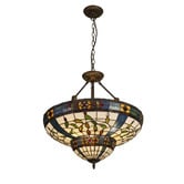 Tiffany Pieces Sharpe Cast iron Tiffany-Style Pendant Light