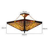 Tiffany Pieces Art Deco Geometric Semi Flush Ceiling Light