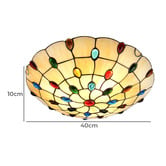 Tiffany Pieces Jewels Leadlight Flush Mount Tiffany Ceiling Light