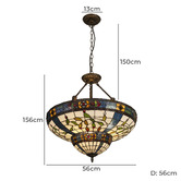 Tiffany Pieces Sharpe Tiffany-Style Pendant Light