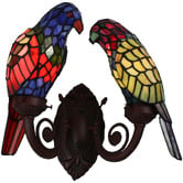 Tiffany Pieces Hagar Parrots Stained Glass Tiffany Wall Sconce