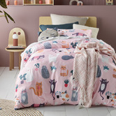 Happy Kids Miaow Glow in the Dark Quilt Cover Set