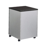 Cooper Furniture 2 Drawer / 1 File Mobile Pedestal Filling Cabinet in Wenge / Silver