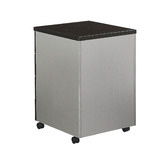 Cooper Furniture Wenge &amp; Silver 4 Drawer Mobile Pedestal Filling Cabinet