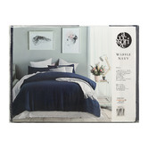 Accessorize Navy Waffle All Seasons Quilt Cover Set