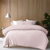 Accessorize Blush Double Stitch Bamboo &amp; Cotton Quilt Cover Set