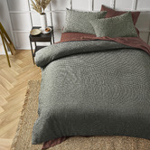 Accessorize Green Waffle Hokey Pokey Quilt Cover Set