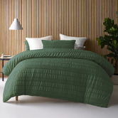 Accessorize Hunter Green Seersucker Quilt Cover Set