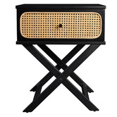 Brooklyn Home Black Minya Rattan Bedside Table