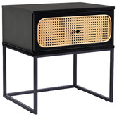 Brooklyn Home Black Maribeth Rattan Bedside Table