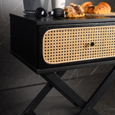 Brooklyn Home Black Minya Rattan Bedside Table