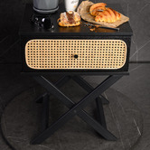 Brooklyn Home Black Minya Rattan Bedside Table