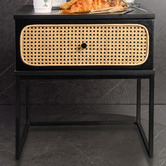 Brooklyn Home Black Maribeth Rattan Bedside Table