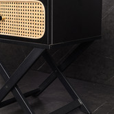 Brooklyn Home Black Minya Rattan Bedside Table
