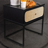Brooklyn Home Black Maribeth Rattan Bedside Table