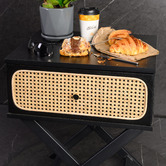 Brooklyn Home Black Minya Rattan Bedside Table