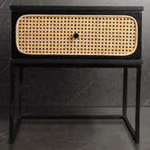 Brooklyn Home Black Maribeth Rattan Bedside Table