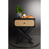 Brooklyn Home Black Minya Rattan Bedside Table
