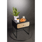 Brooklyn Home Black Maribeth Rattan Bedside Table